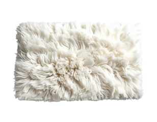 Fluffy, ivory rug with wavy, textured fur