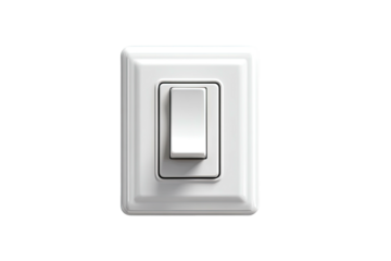 Wall switch, rectangle, white, center