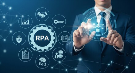 Torso Of IT Manager Activating RPA Application