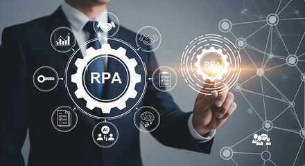 Torso Of IT Manager Activating RPA Application