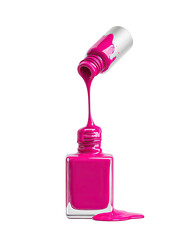 Vivid pink nail polish spilling