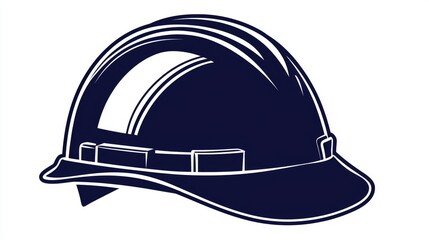 Dark Blue Construction Helmet for Safety and Protection in Workspaces