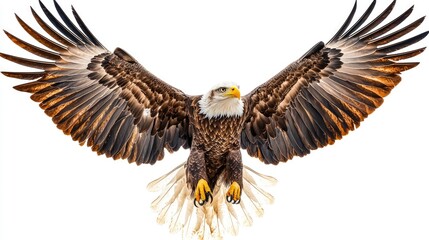 Majestic Bald Eagle Gliding with Outstretched Wings in Flight