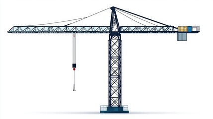 Heavy Construction Crane with Blue Sky and Modern Design