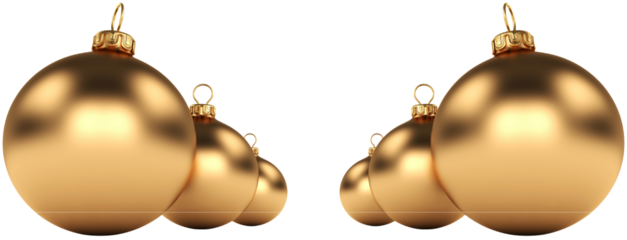 Golden holiday bauble decoration PNG transparent 