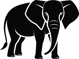 Fototapeta premium Stylized elephant icon with abstract geometric elements