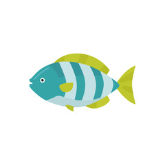 Obraz premium Colorful Striped Fish Illustration Aquatic Animal Design