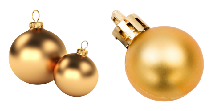 Golden holiday bauble decoration PNG transparent 