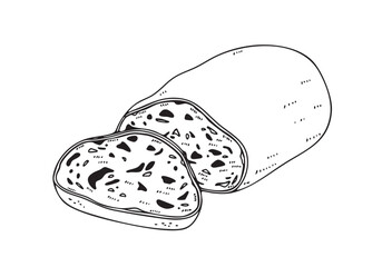 シュトーレンのシンプルな線画