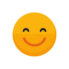 Fototapeta premium Happy Smiling Face Emoji on White Background