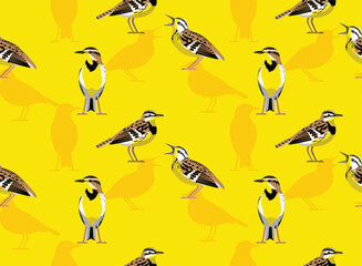 Bird Western Meadowlark Seamless Pattern Background Wallpaper