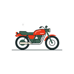 Fototapeta premium Minimalist Motorcycle Illustration on White Background, Clean Design