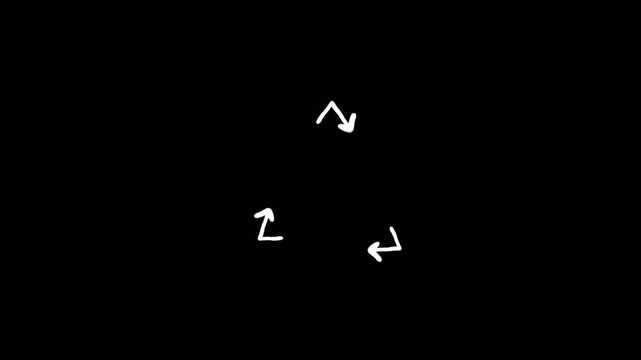 recycle motion arrow animation hand drawn