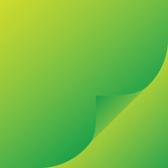 Art & Illustration A fresh and vibrant abstract background featuring a smooth curled page corner effect with a green and yellow gradient. The curved shapes, soft highlights,