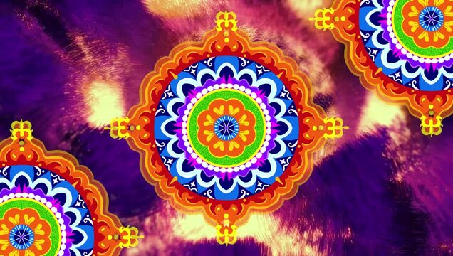 Animation background colorful ornamental mandala designs
