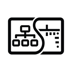 Abstract visual representation of data flow and organizational structure