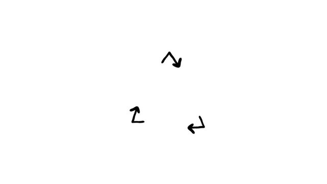recycle motion arrow animation hand drawn