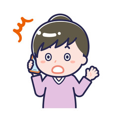 スマートフォンを使う「私服の大人」の女性