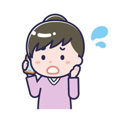 スマートフォンを使う「私服の大人」の女性