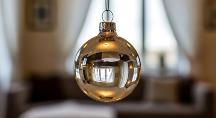 Elegant teardrop shaped vintage edison bulb with warm golden glow suspended indoors
