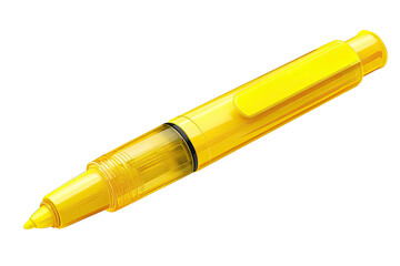 Bright yellow highlighter with a transparent ink reservoir