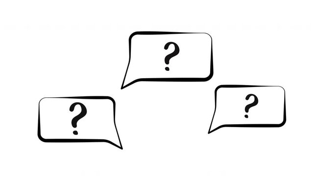 Animated  question marks with 3 bubble , Pop up question mark comic chat bubble suitable apps, video and movie