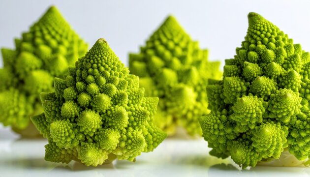 Close up of Romanesco cauliflower showing fractal formation