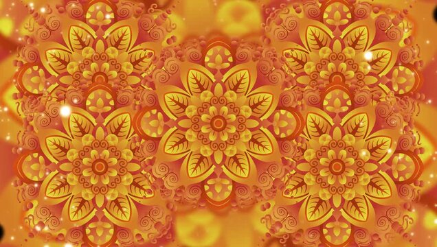 Animation background colorful ornamental mandala designs