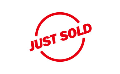 JUST SOLD - Red Rubber Stamp with text JUST SOLD 
