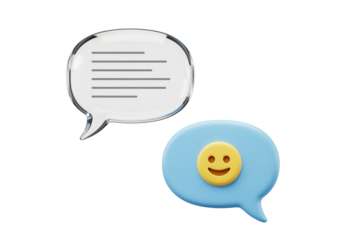 Chat message bubbles 3D bundle isolated on transparent background