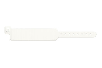 Blank white plastic wristband identification for access control