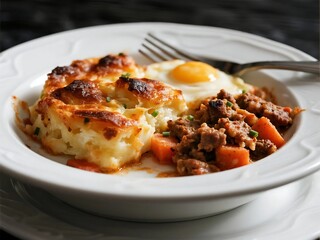 Naklejka premium Shepherd's Pie or Cottage Pie British cuisine dishes