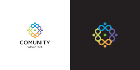 Untitled-1Community logo template design. Team logo with circular logo. Premium vector