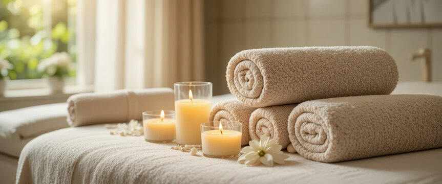 Relaxing spa day experience wellness center photo serene environment close-up pampering concept