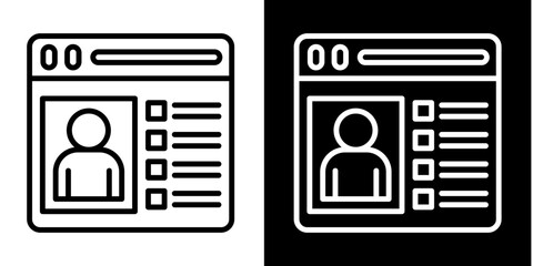 Profile   Icon Set White Style Collection