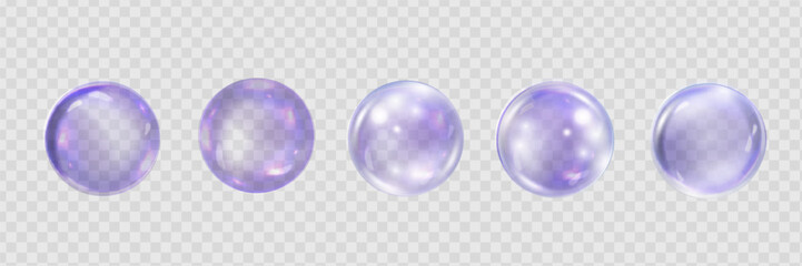 Vector image of five realistic pearls in soft white, pink, cream, and blue tones on a white background, perfect for elegant, cosmetic