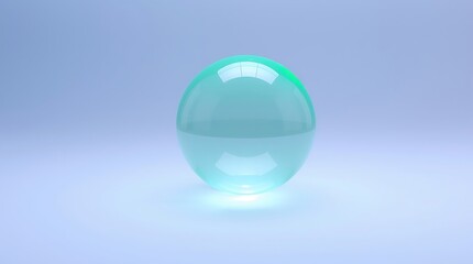 Minimalist 3d rendering of a glass sphere on light background