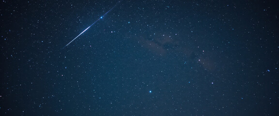 Meteor shower spectacle night sky astrophotography dark environment wide angle celestial wonders