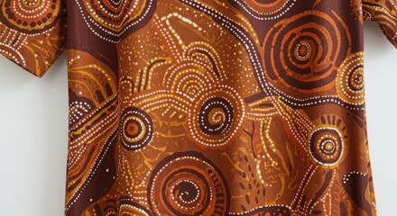 Intricate aboriginal art pattern in rich earth tones perfect for warm, inviting designs with a unique cultural flair that brings a sense of heritage and connection