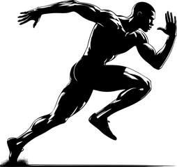 Sprinter Silhouette Vector Il...