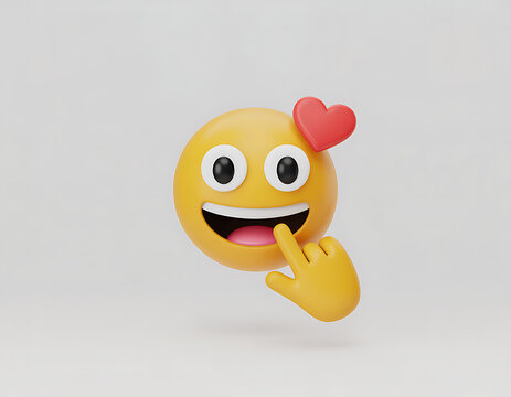 Emoji yellow with heart good mood creative idea