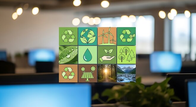 Ecology Icons Renewable Energy Environment Sustainability