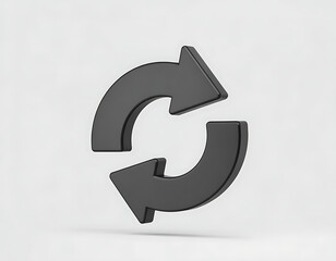 Fototapeta premium Black arrows circle on simple background motion