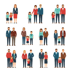 Diverse Family Representations Parents, Children, and Couples in Modern Illustrations
