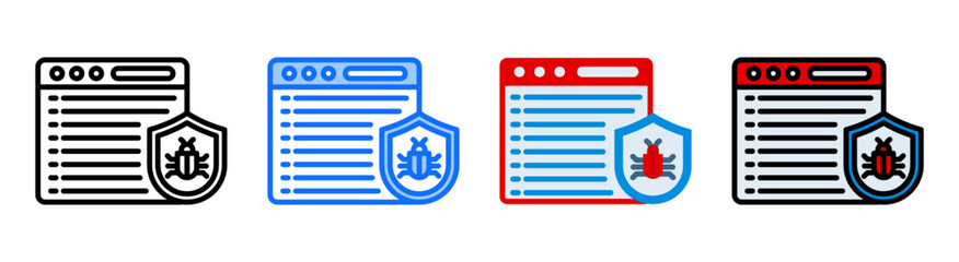 Malware Defense Icon Collection Set Multiple Style