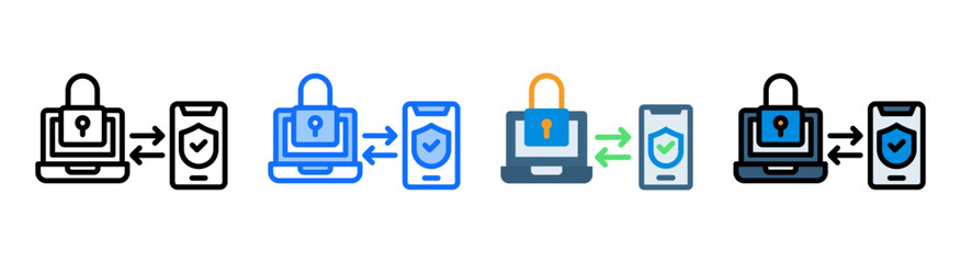 Two Factor Authentication Icon Collection Set Multiple Style
