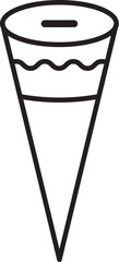 Ice cream vector icon. Waffle cone illustration sign. Ice