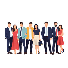 Obraz premium Group of business professionals standing together, diverse team in formal attire