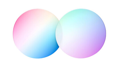 Two overlapping circles with a pastel gradient, set against a stark black background