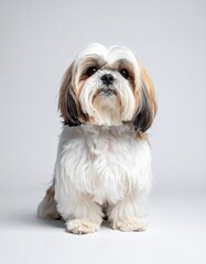 Sweet and affectionate, the Shih Tzu has a long, soft coat and a calm, loving temperament.
